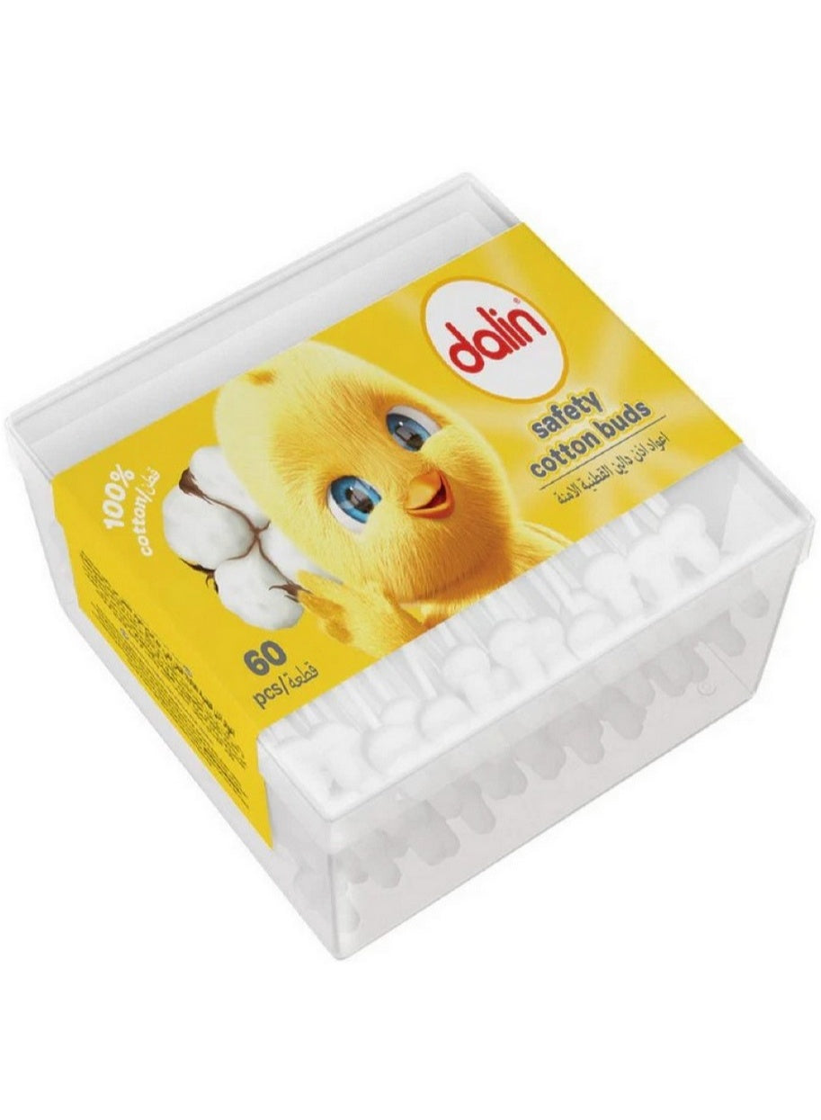 DALIN 100% Safety Cotton Buds 60 Pcs